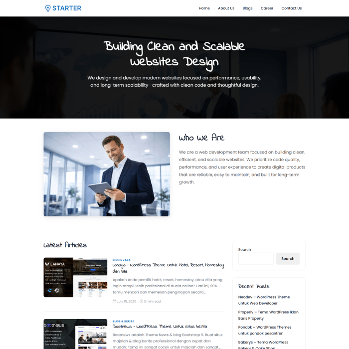 Developer starter Theme